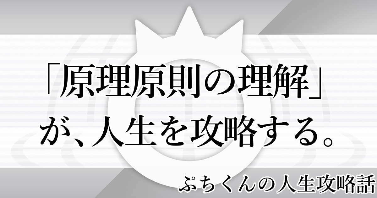 ぷちくんの人生攻略話-2「原理原則の理解」が人生を攻略する